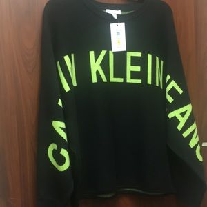Calvin Klein black lime sweater